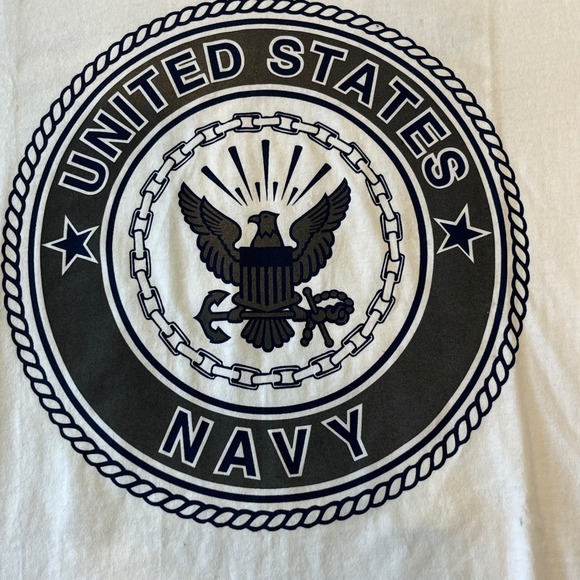 Soffe US Navy T-Shirt Mens M White United States Military Reflective Graphic Tee - Picture 9 of 13
